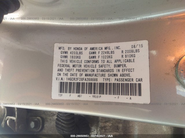 Photo 8 VIN: 1HGCR2F3XFA268686 - HONDA ACCORD SEDAN 