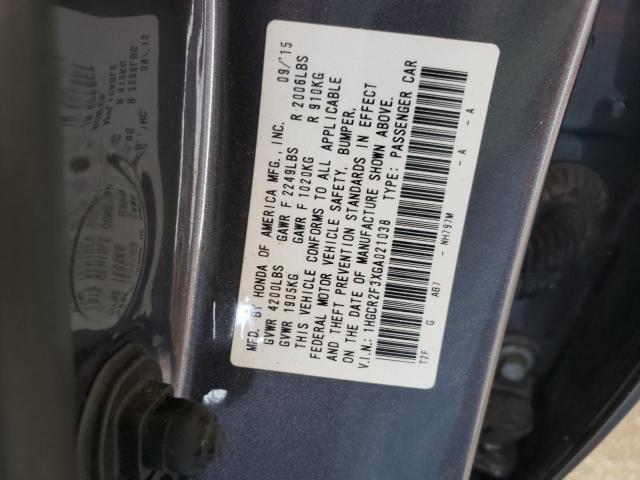 Photo 9 VIN: 1HGCR2F3XGA021038 - HONDA ACCORD LX 