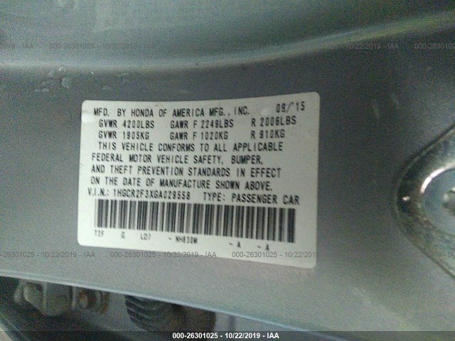 Photo 8 VIN: 1HGCR2F3XGA029558 - HONDA ACCORD SEDAN 