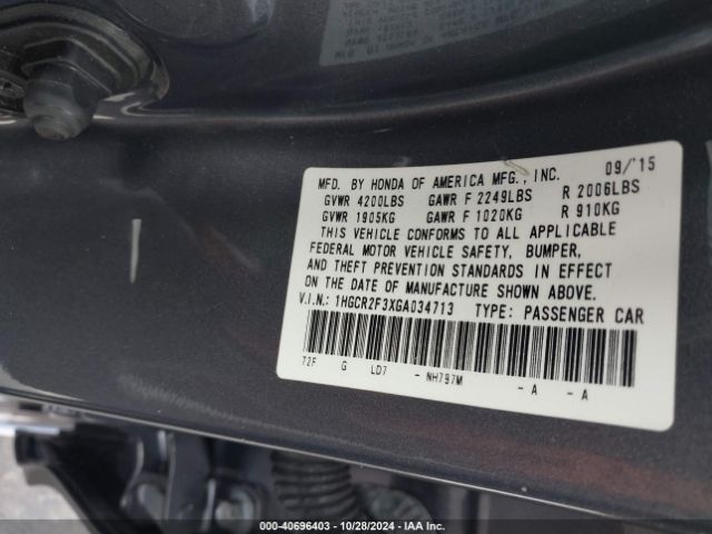 Photo 8 VIN: 1HGCR2F3XGA034713 - HONDA ACCORD 