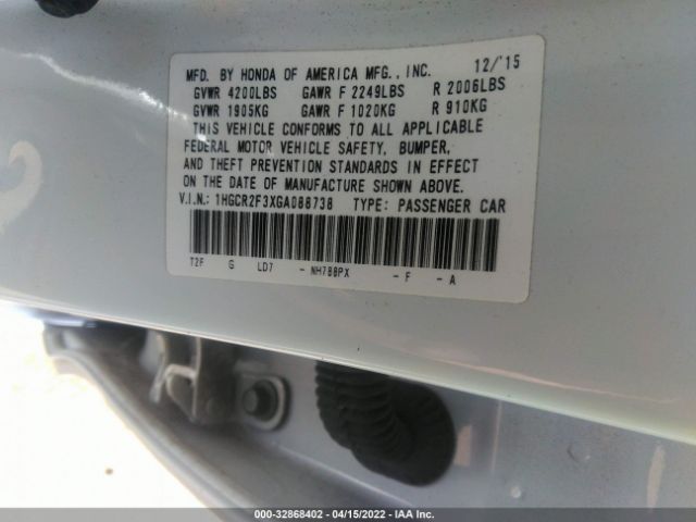 Photo 8 VIN: 1HGCR2F3XGA088738 - HONDA ACCORD SEDAN 