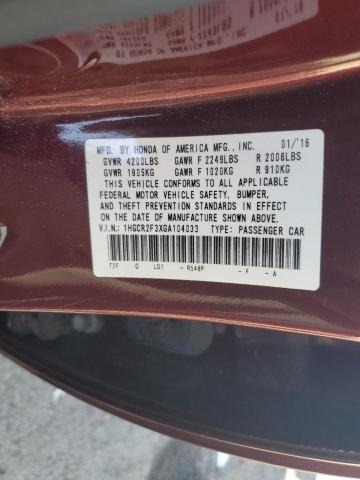 Photo 11 VIN: 1HGCR2F3XGA104033 - HONDA ACCORD LX 