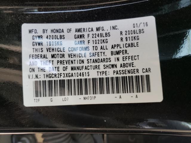 Photo 9 VIN: 1HGCR2F3XGA104615 - HONDA ACCORD LX 