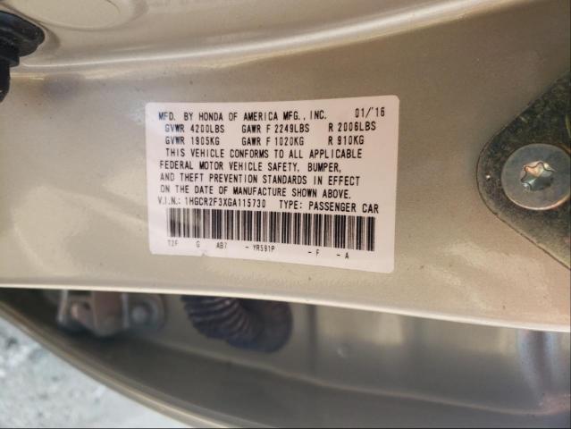 Photo 9 VIN: 1HGCR2F3XGA115730 - HONDA ACCORD LX 