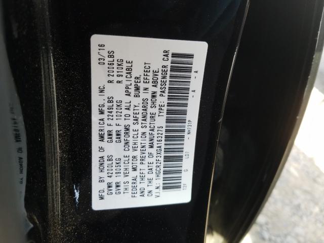 Photo 9 VIN: 1HGCR2F3XGA163275 - HONDA ACCORD LX 