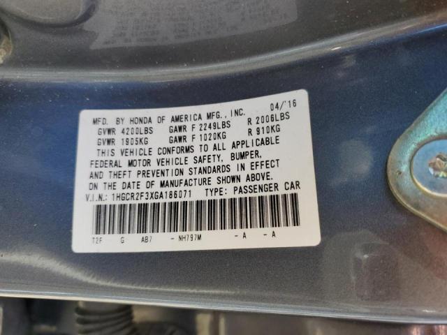 Photo 11 VIN: 1HGCR2F3XGA186071 - HONDA ACCORD LX 