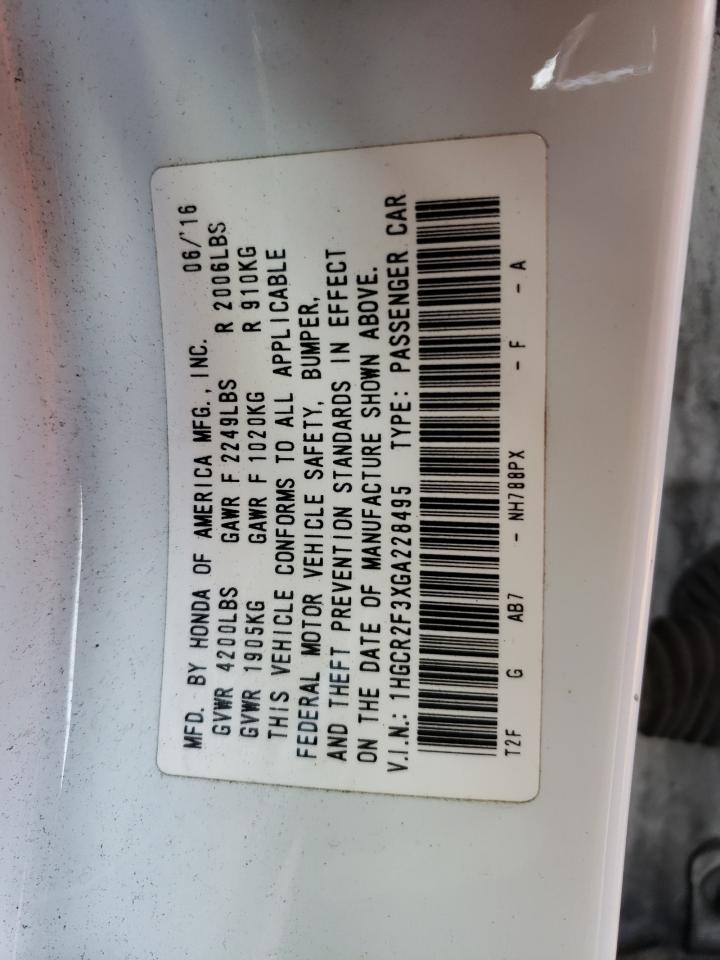 Photo 11 VIN: 1HGCR2F3XGA228495 - HONDA ACCORD 