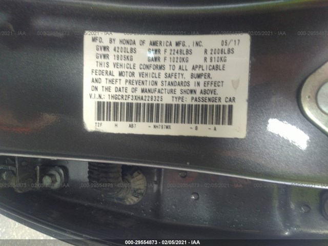 Photo 8 VIN: 1HGCR2F3XHA229325 - HONDA ACCORD SEDAN 