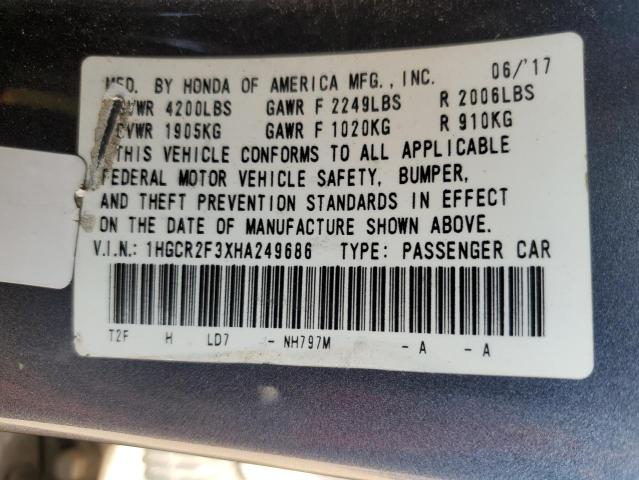 Photo 11 VIN: 1HGCR2F3XHA249686 - HONDA ACCORD 