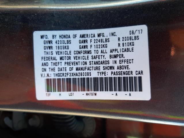 Photo 9 VIN: 1HGCR2F3XHA280095 - HONDA ACCORD LX 