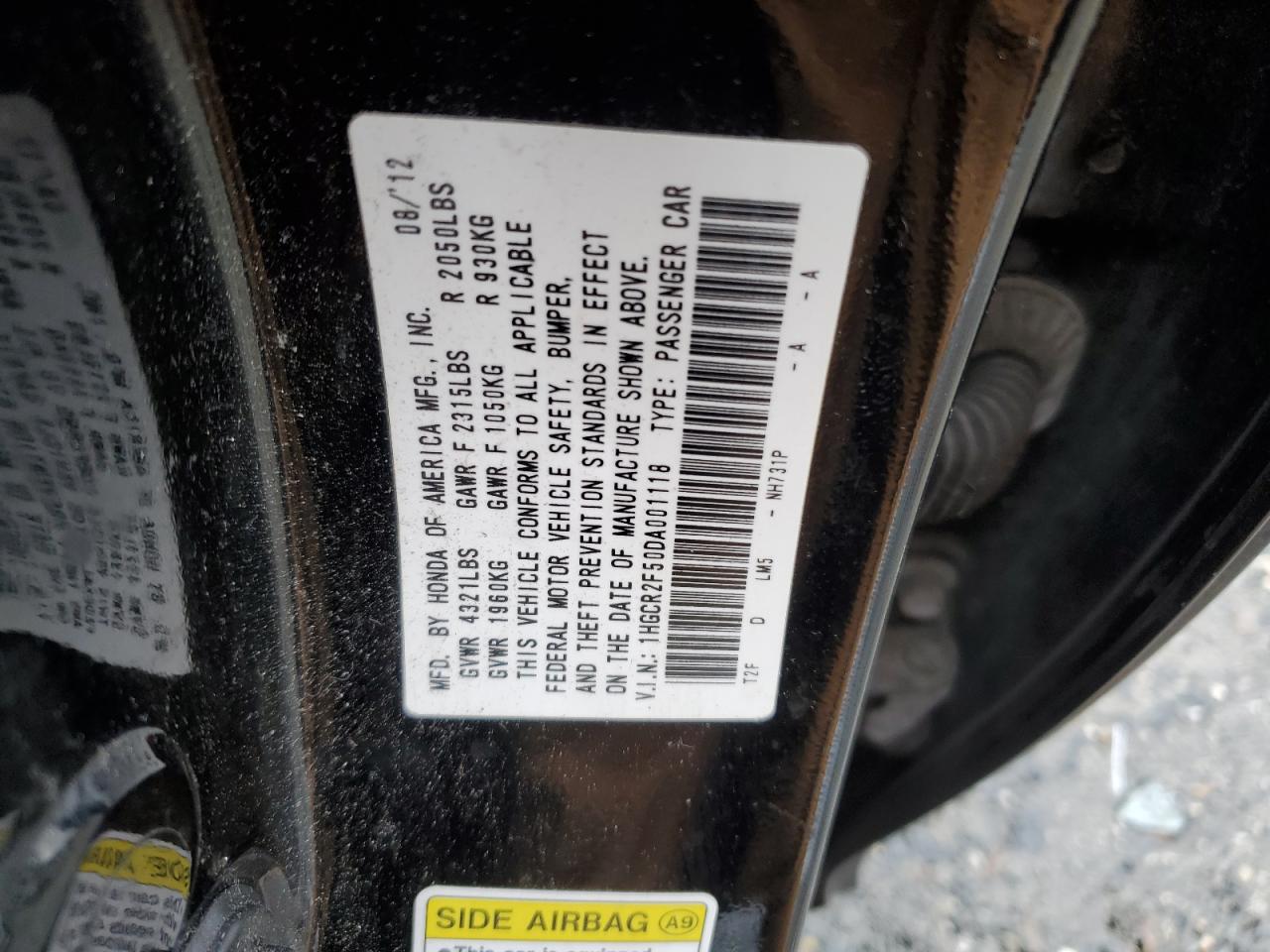 Photo 11 VIN: 1HGCR2F50DA001118 - HONDA ACCORD 