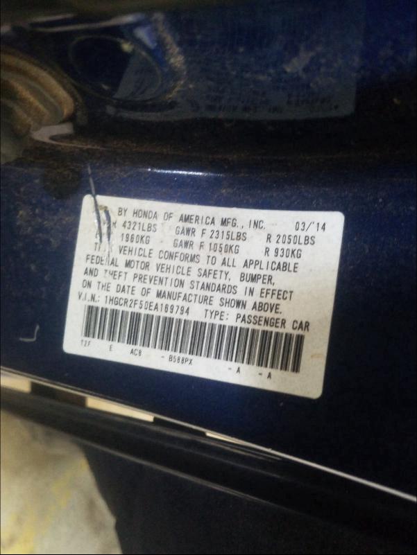 Photo 9 VIN: 1HGCR2F50EA169794 - HONDA ACCORD SPO 