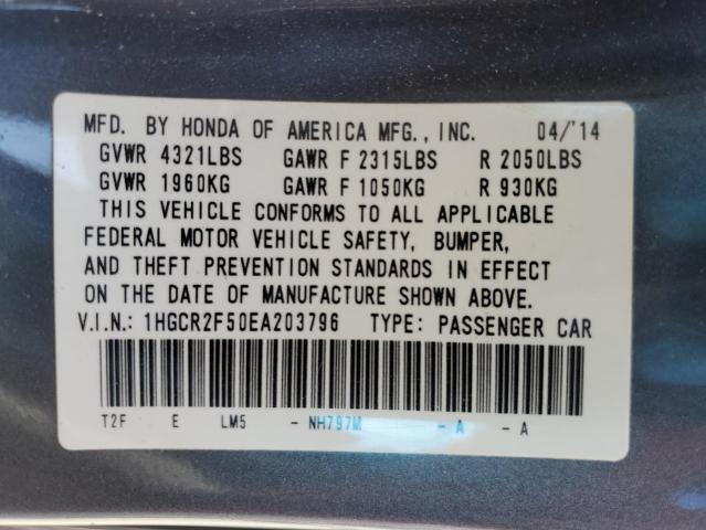 Photo 11 VIN: 1HGCR2F50EA203796 - HONDA ACCORD 