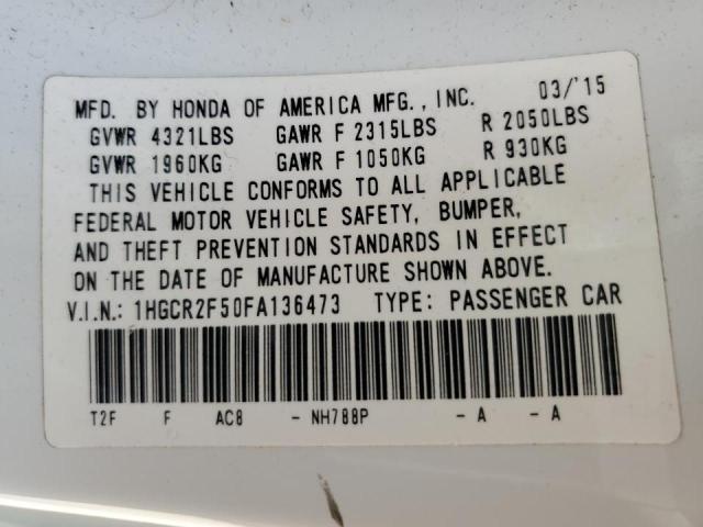 Photo 9 VIN: 1HGCR2F50FA136473 - HONDA ACCORD SPO 