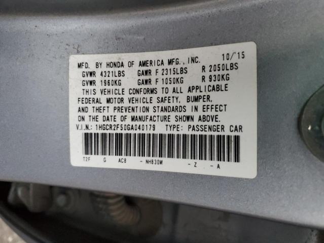 Photo 11 VIN: 1HGCR2F50GA040179 - HONDA ACCORD 