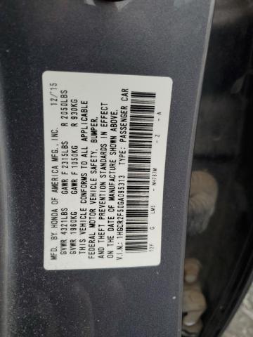 Photo 11 VIN: 1HGCR2F50GA095313 - HONDA ACCORD 