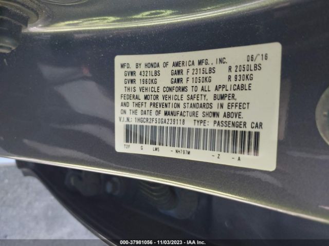 Photo 8 VIN: 1HGCR2F50GA239118 - HONDA ACCORD 