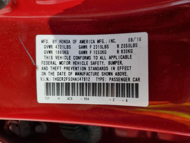 Photo 11 VIN: 1HGCR2F50HA047912 - HONDA ACCORD SPO 