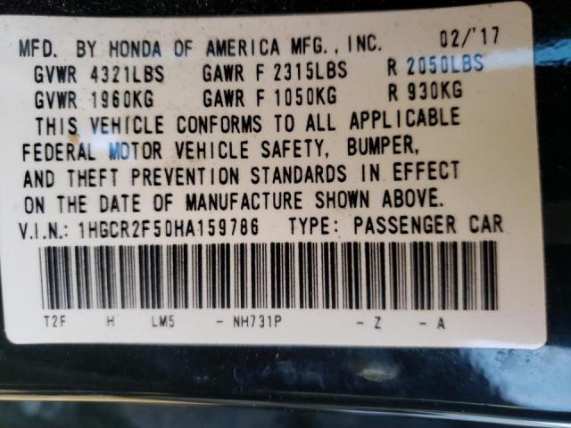 Photo 9 VIN: 1HGCR2F50HA159786 - HONDA ACCORD SPO 