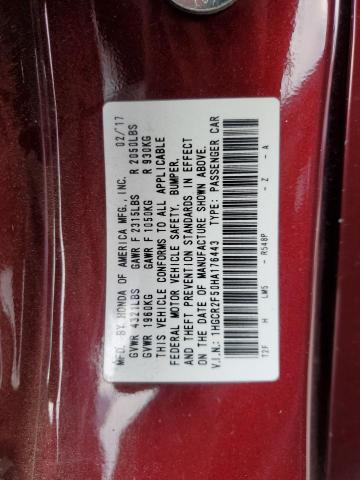 Photo 11 VIN: 1HGCR2F50HA176443 - HONDA ACCORD 