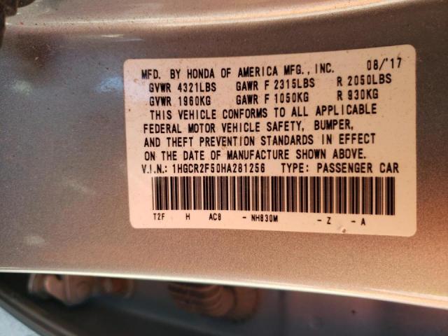 Photo 9 VIN: 1HGCR2F50HA281256 - HONDA ACCORD SPO 