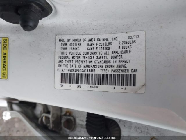 Photo 8 VIN: 1HGCR2F51DA156888 - HONDA ACCORD SDN 