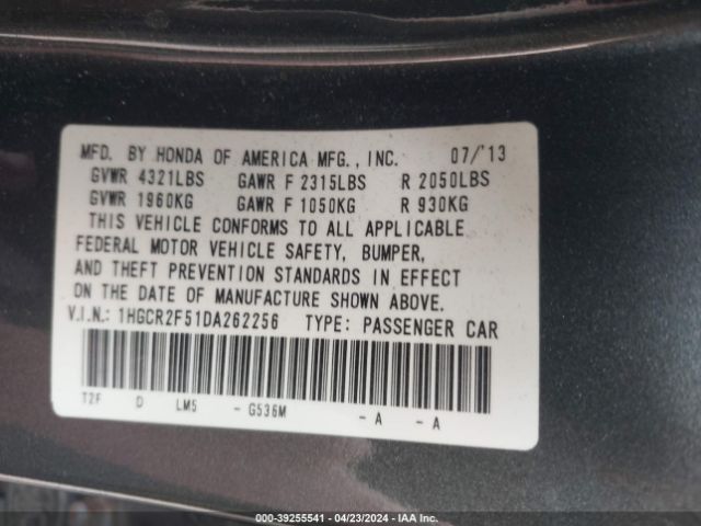 Photo 8 VIN: 1HGCR2F51DA262256 - HONDA ACCORD 