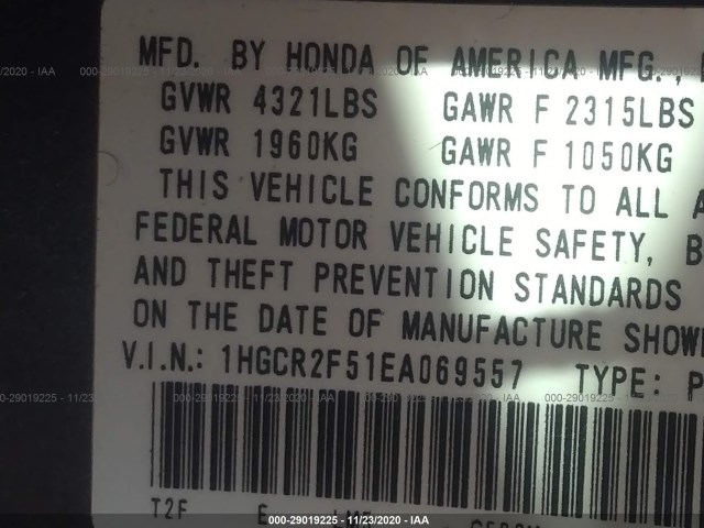 Photo 8 VIN: 1HGCR2F51EA069557 - HONDA ACCORD 