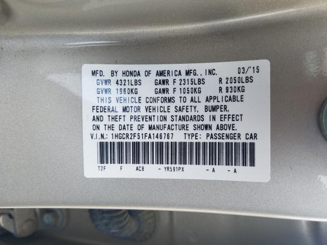 Photo 9 VIN: 1HGCR2F51FA146767 - HONDA ACCORD SPO 