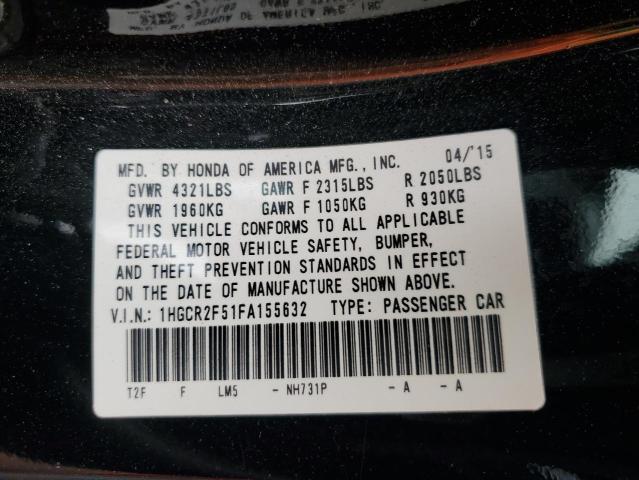 Photo 11 VIN: 1HGCR2F51FA155632 - HONDA ACCORD 