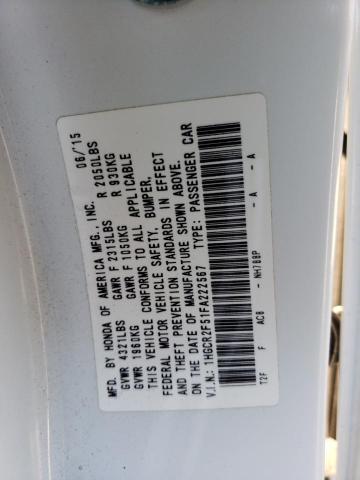 Photo 11 VIN: 1HGCR2F51FA222567 - HONDA ACCORD SPO 