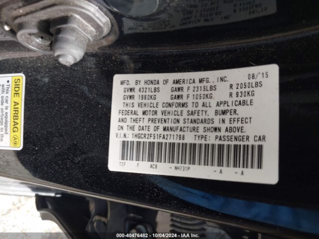 Photo 8 VIN: 1HGCR2F51FA271798 - HONDA ACCORD 