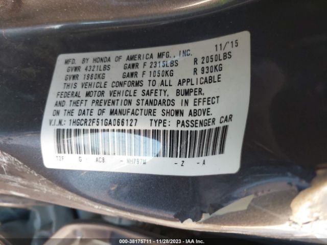 Photo 8 VIN: 1HGCR2F51GA066127 - HONDA ACCORD 