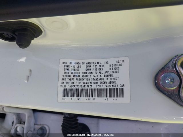 Photo 8 VIN: 1HGCR2F51GA157821 - HONDA ACCORD 