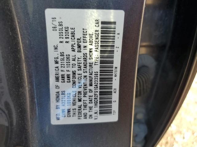 Photo 9 VIN: 1HGCR2F51GA233585 - HONDA ACCORD SPO 