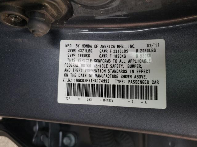 Photo 9 VIN: 1HGCR2F51HA174992 - HONDA ACCORD SPO 