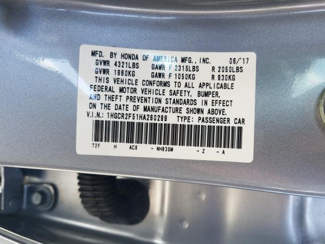 Photo 9 VIN: 1HGCR2F51HA260299 - HONDA ACCORD SPO 