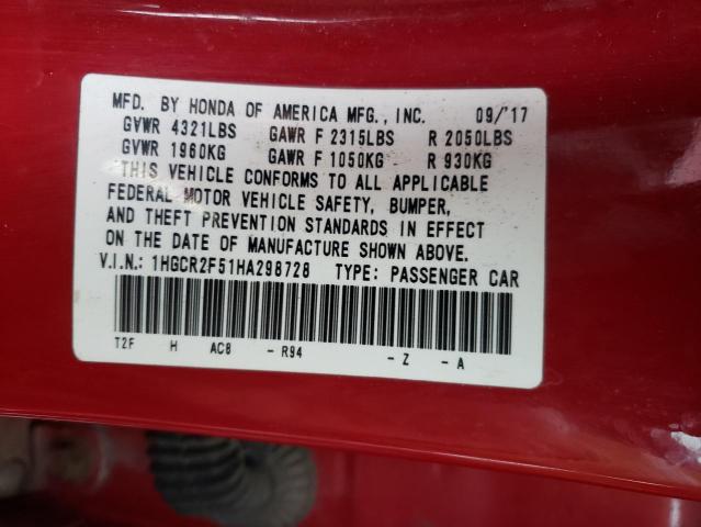 Photo 12 VIN: 1HGCR2F51HA298728 - HONDA ACCORD SPO 