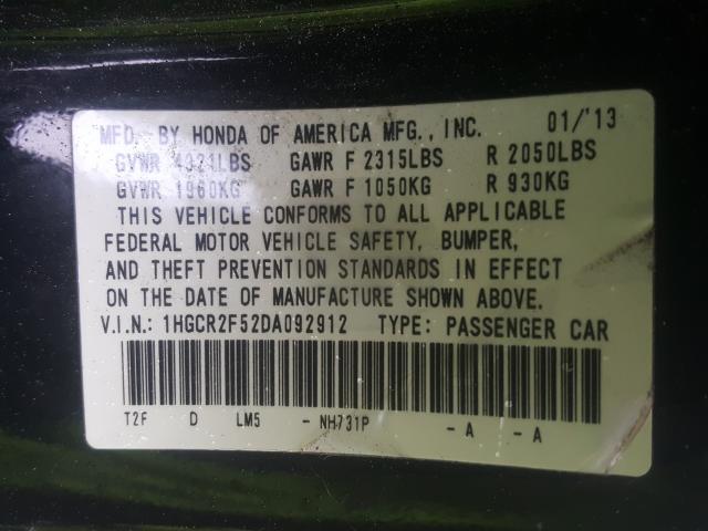 Photo 9 VIN: 1HGCR2F52DA092912 - HONDA ACCORD SPO 