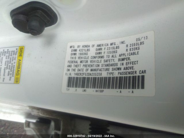 Photo 8 VIN: 1HGCR2F52DA205208 - HONDA ACCORD SDN 