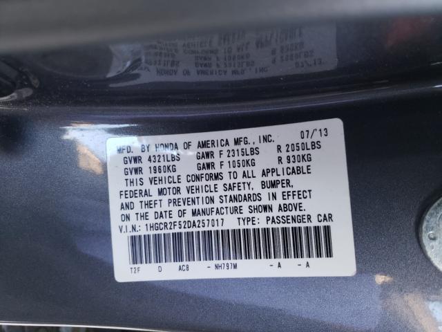 Photo 9 VIN: 1HGCR2F52DA257017 - HONDA ACCORD SPO 