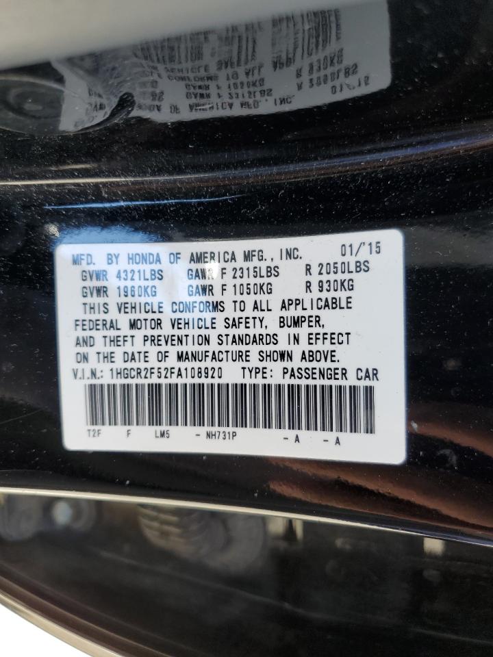 Photo 12 VIN: 1HGCR2F52FA108920 - HONDA ACCORD 