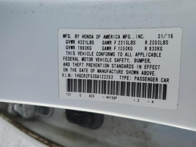 Photo 12 VIN: 1HGCR2F52GA122253 - HONDA ACCORD 