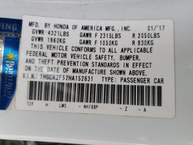 Photo 11 VIN: 1HGCR2F52HA152631 - HONDA ACCORD SPO 