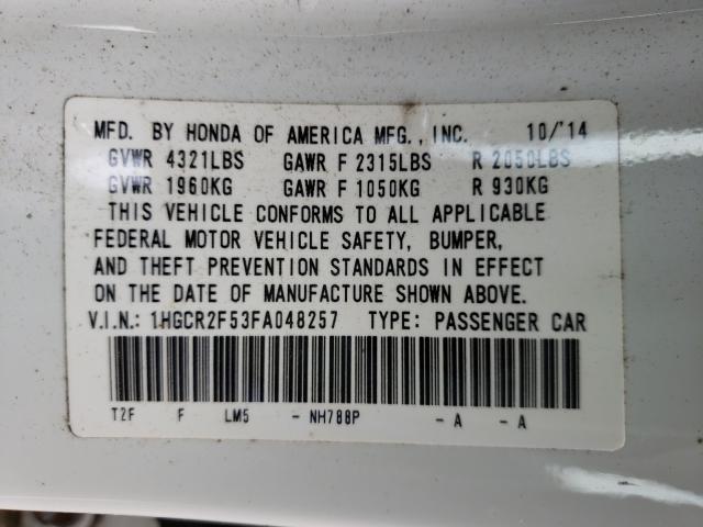 Photo 9 VIN: 1HGCR2F53FA048257 - HONDA ACCORD SPO 