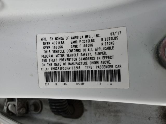 Photo 11 VIN: 1HGCR2F53HA193205 - HONDA ACCORD 