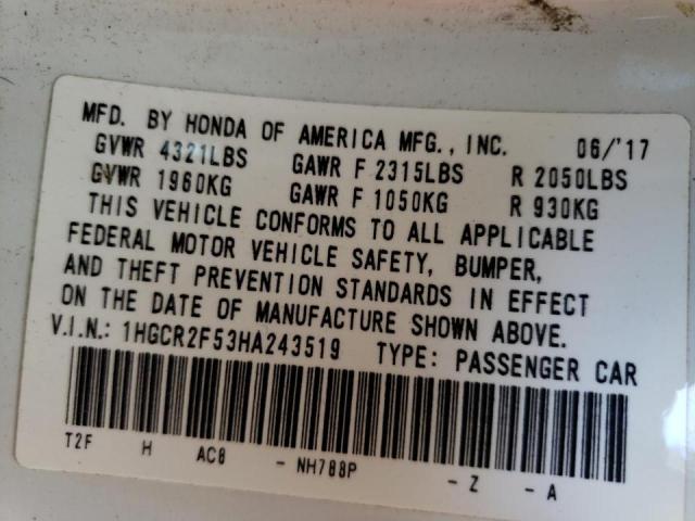 Photo 9 VIN: 1HGCR2F53HA243519 - HONDA ACCORD SPO 