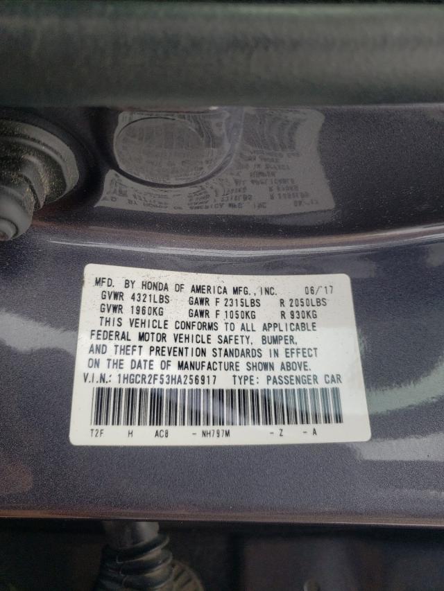 Photo 9 VIN: 1HGCR2F53HA256917 - HONDA ACCORD SPO 