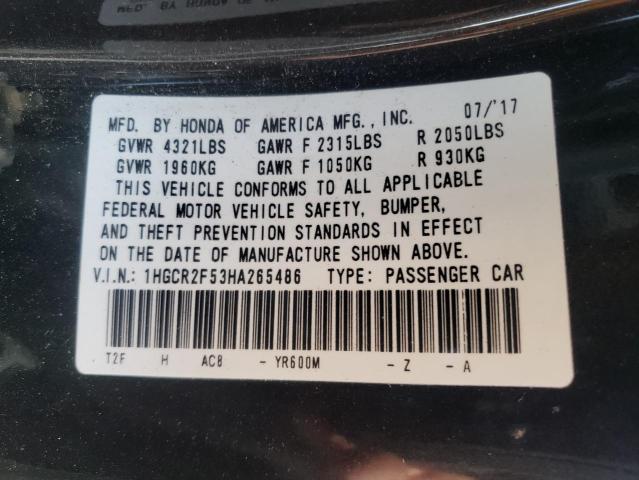 Photo 9 VIN: 1HGCR2F53HA265486 - HONDA ACCORD SPO 