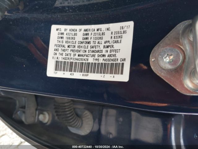 Photo 8 VIN: 1HGCR2F53HA295426 - HONDA ACCORD 